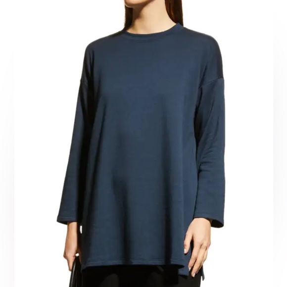 Eileen Fisher Tops - Eileen Fisher Navy Blue Long Sleeve Top